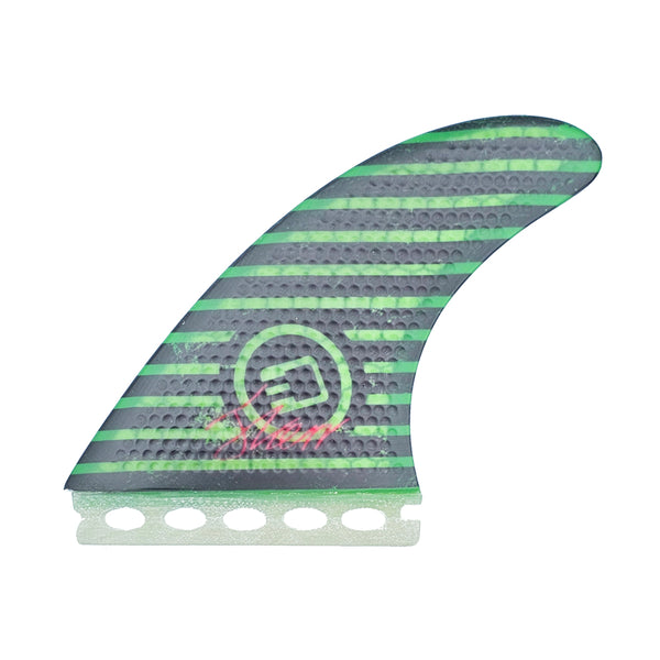 3D Fins - Josh Kerr Moonrakerr Thruster - Large - Black & Green Stripe (Futures)