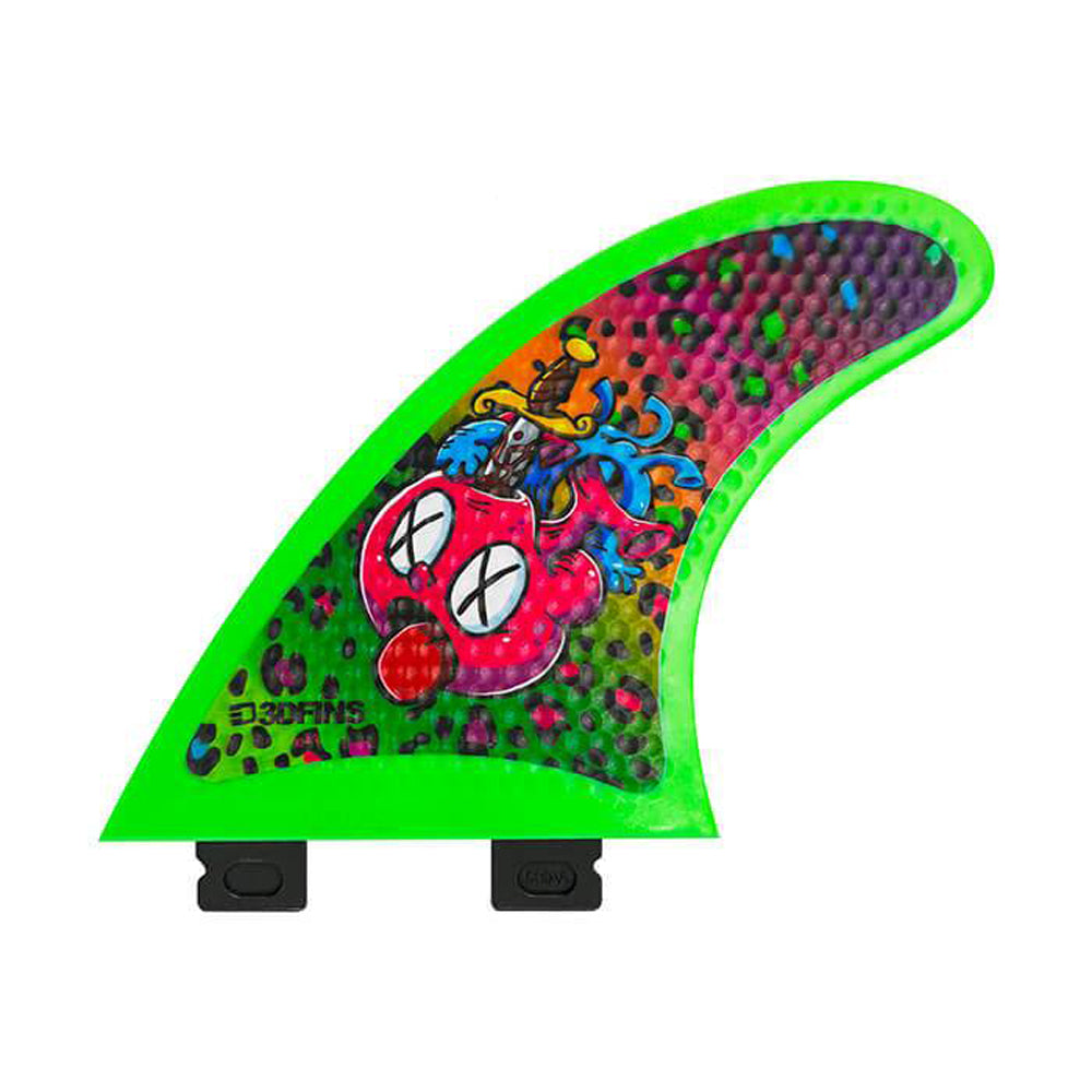 3D Fins - All Rounder Thruster - Soft - Heart Attack Leopard