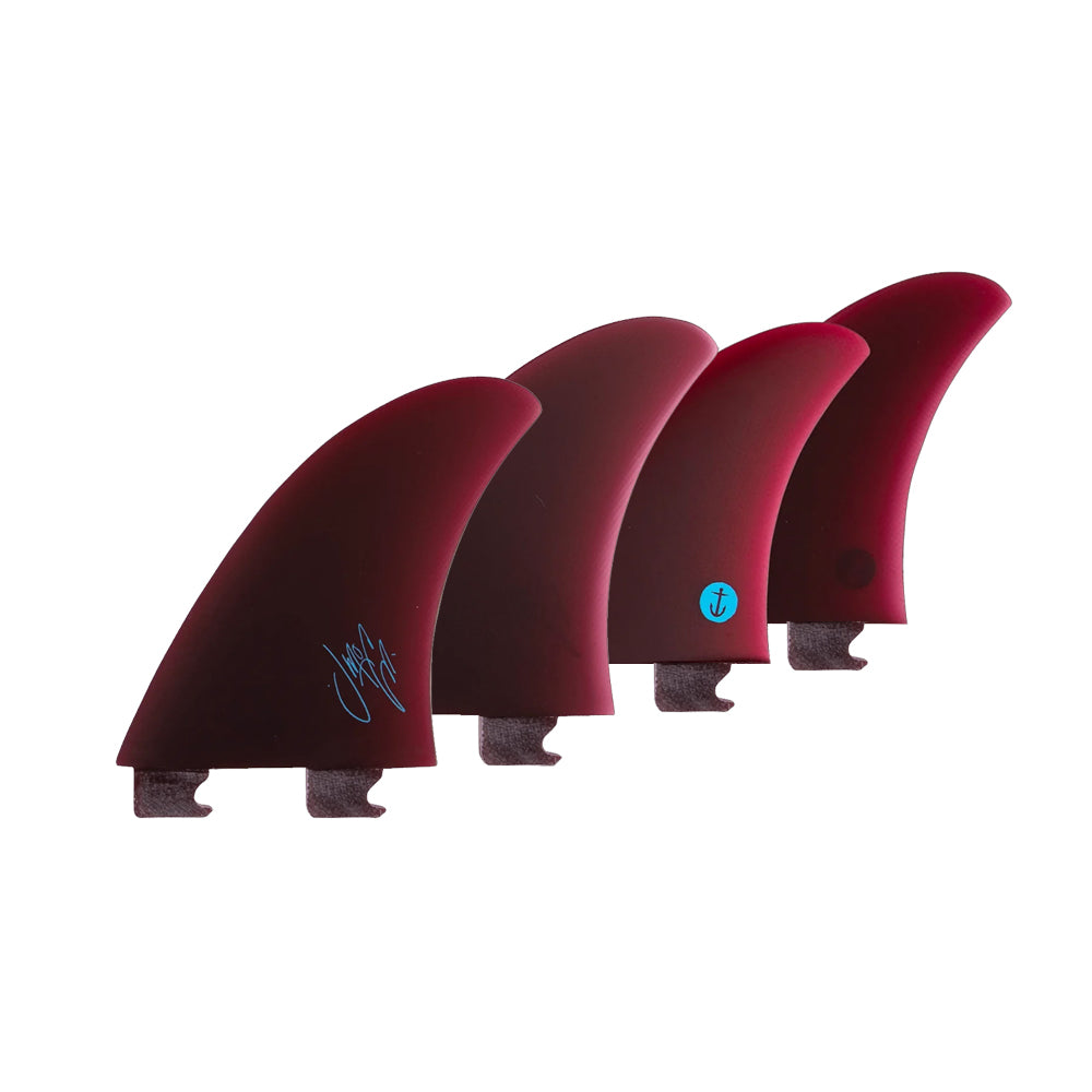 Captain Fin Co - Jeff McCallum Quad Pivot - Medium - Red (Snap-In / FC