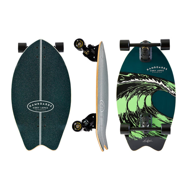 26" The Corey Lopez Twisted Fin - Dark Teal - Hamboards UK