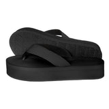 Indosole - Womens Flip Flops - Platform - Black