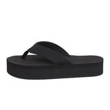 Indosole - Womens Flip Flops - Platform - Black