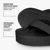 Indosole - Womens Flip Flops - Platform - Black